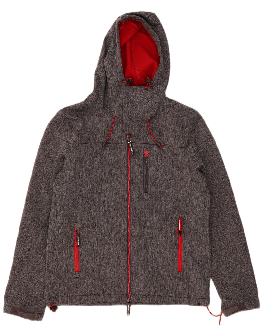 SUPERDRY Veste coupe-vent à capuche pour hommes UK 42 XL Gris Moucheté Polyester