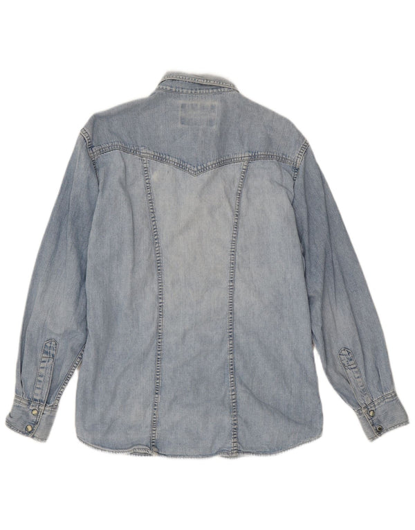 Wrangler Chemise en jean pour femme UK 14 Large Bleu
