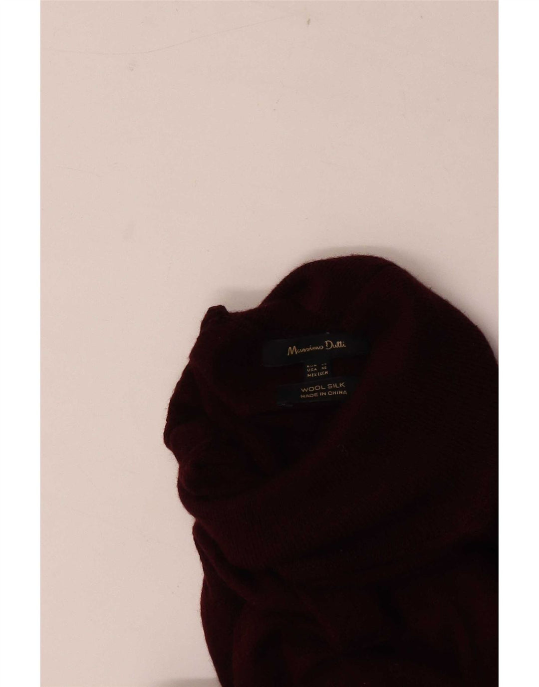 Massimo Dutti Pull à col roulé pour homme XS en laine bordeaux