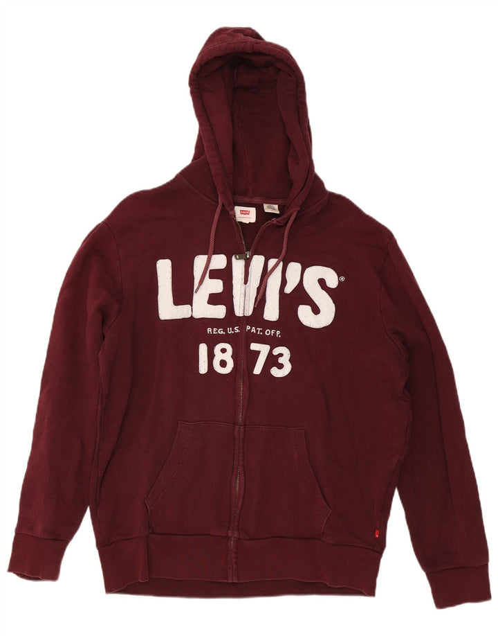LEVI'S Pull à capuche zippé graphique pour homme en coton marron grand