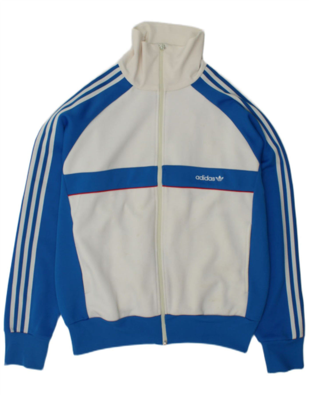 Adidas Veste de survêtement pour homme Large Blanc Colorblock Polyester
