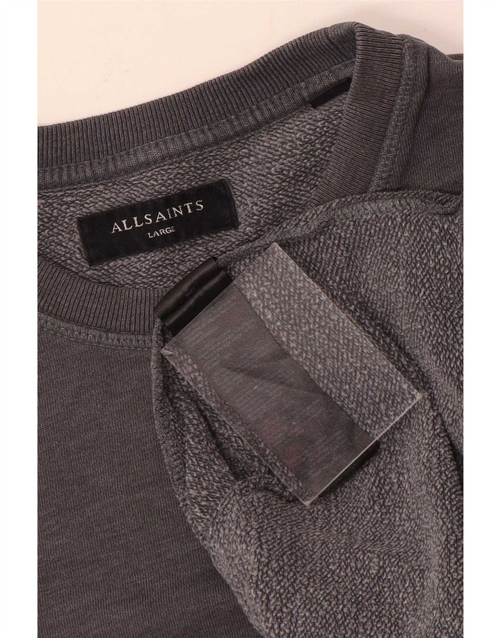 All Saints Sweat-shirt pour homme en coton gris Taille L