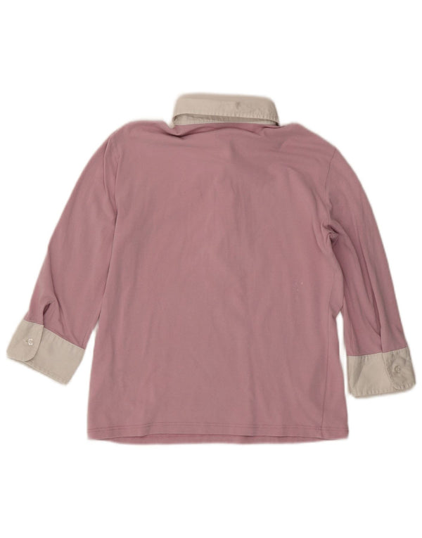 Fred Perry Polo à manches 3/4 pour femme UK 18 XL en coton color block rose