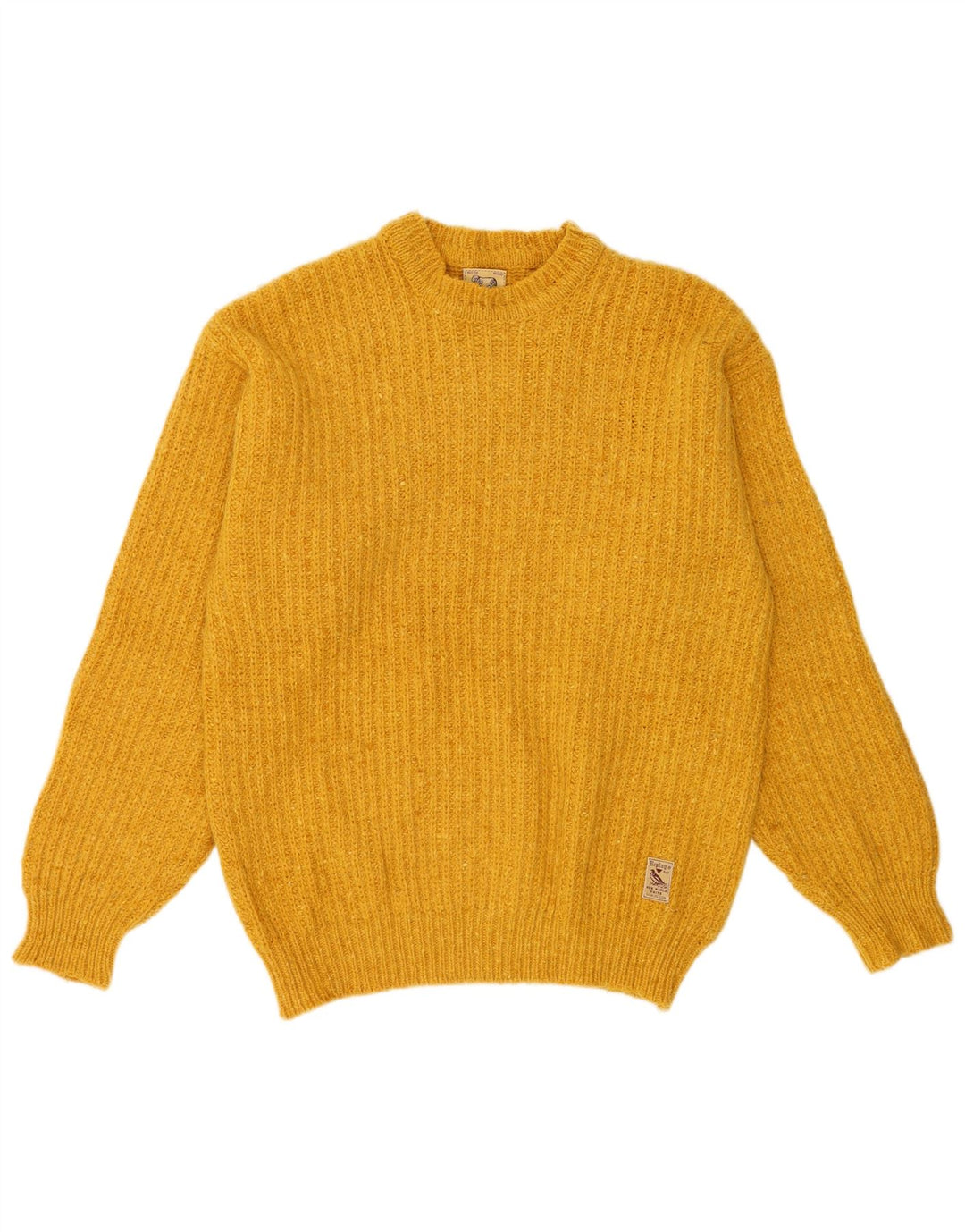 Replay Pull Col Rond Homme Large Jaune Laine d'Agneau