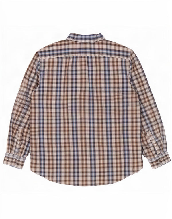 Michael Kors Chemise coupe ajustée pour homme 2XL en coton à carreaux multicolores