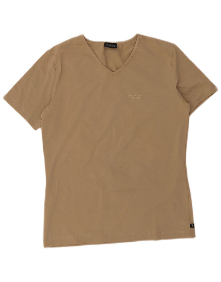 Trussardi Femme T-Shirt Top UK 14 Large Beige