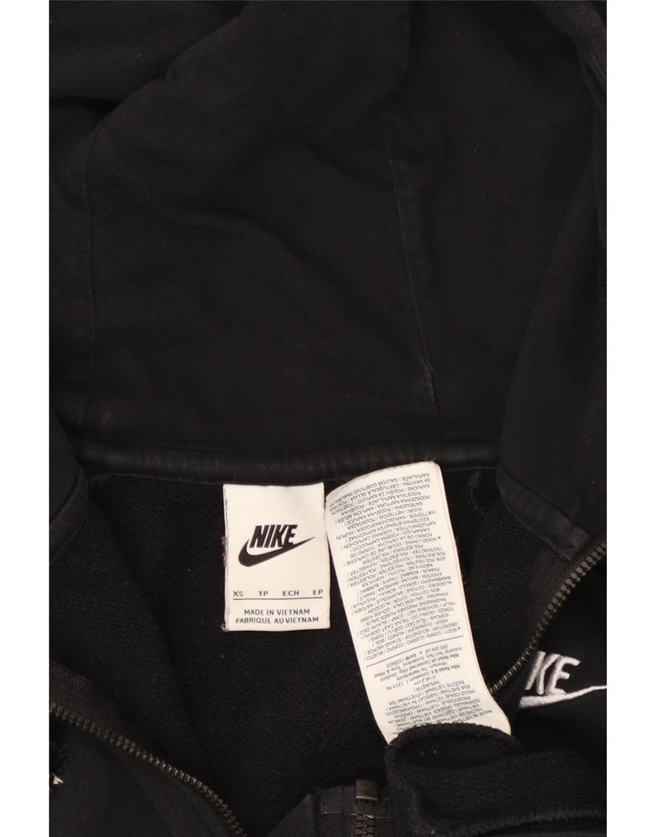 NIKE Pull à capuche zippé surdimensionné pour femme UK 6 XS Coton noir