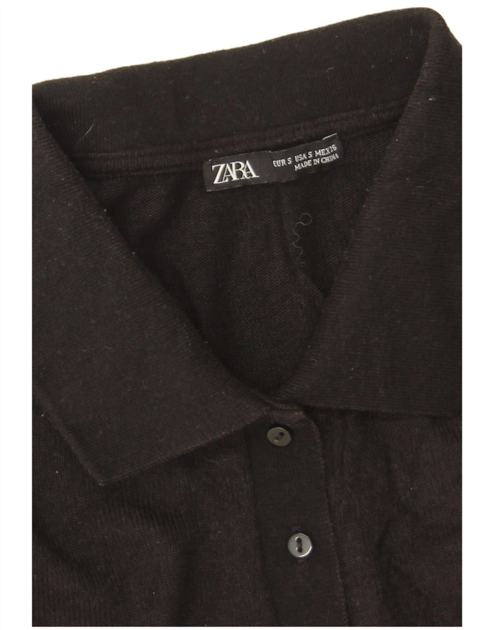 Zara Polo Femme UK 10 Petit Viscose Noir