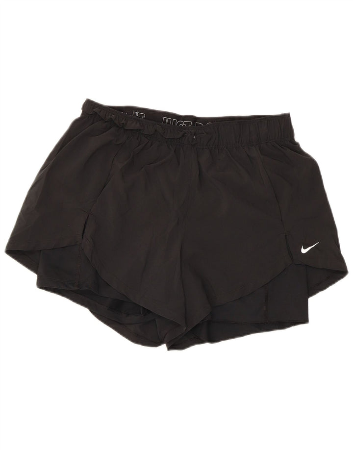 NIKE Short de sport pour femme UK 14 Large Noir