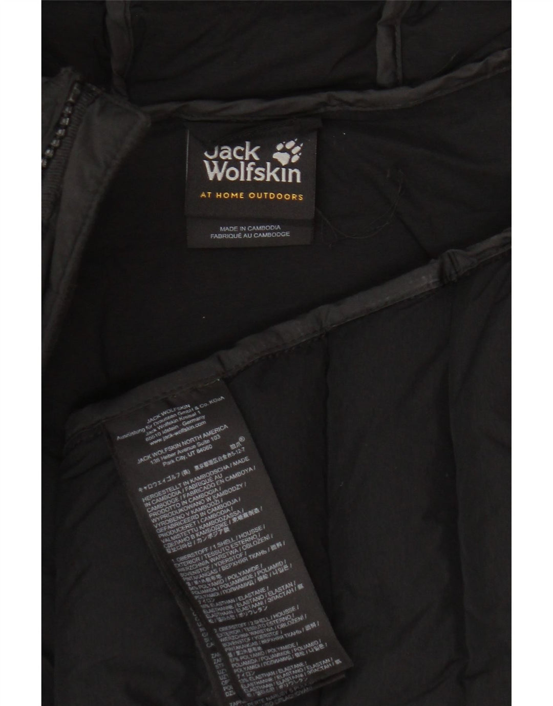 Jack Wolfskin Veste matelassée à capuche pour femme UK 18 XL Noir Polyamide