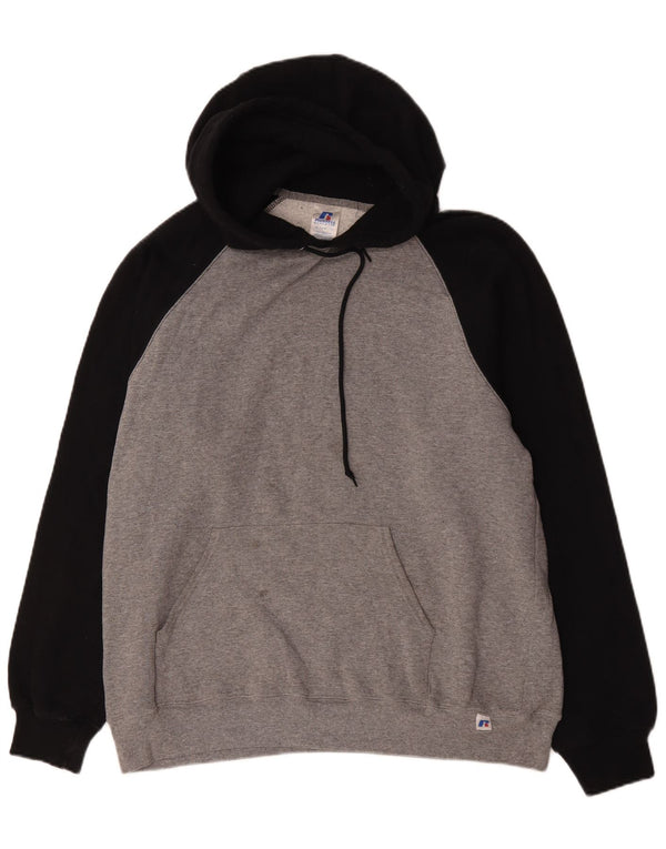 Russell Athletic Pull à capuche pour homme XL en coton color block Gris