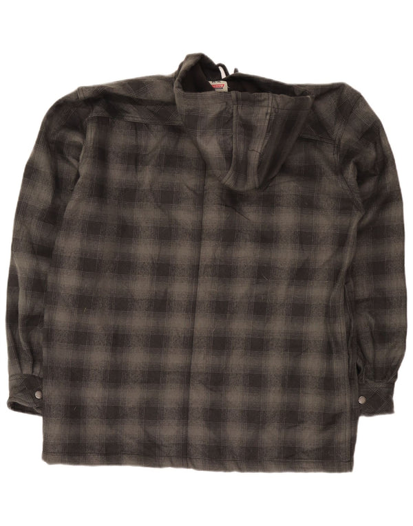 Dickies Chemise de bûcheron à capuche pour homme UK 38/40 Gris moyen à carreaux Polyester