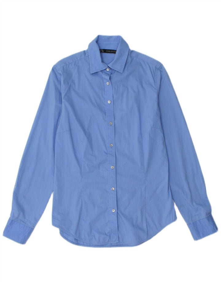 Zara Chemise Femme UK 10 Petit Bleu