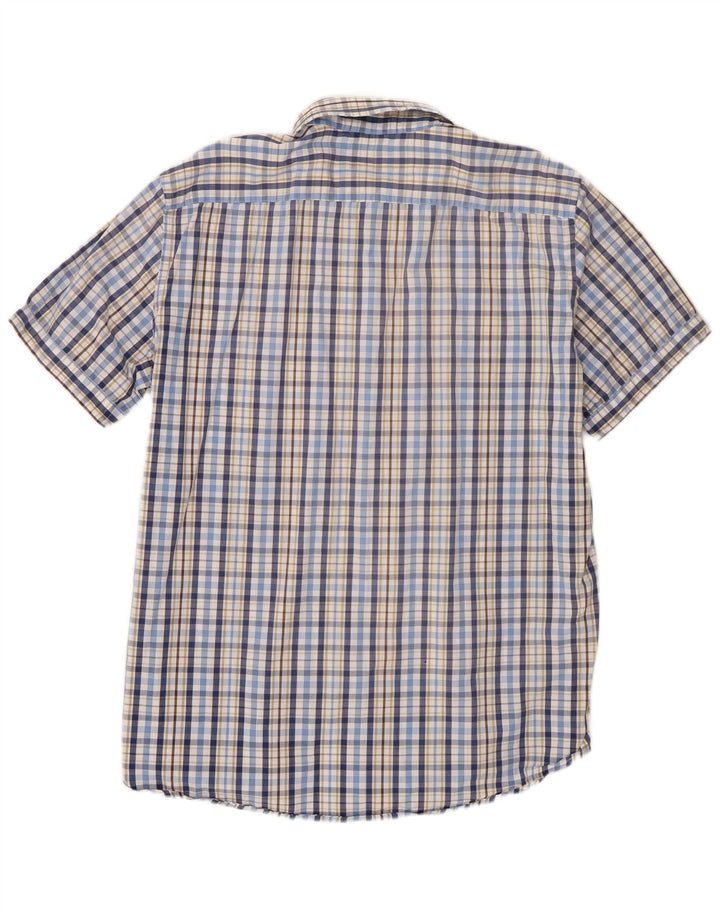 Carrera Chemise à manches courtes pour homme Coupe régulière 2XL Bleu à carreaux