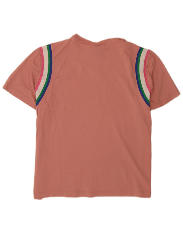 Nike T-Shirt Femme UK 18 XL Coton Rayé Rose