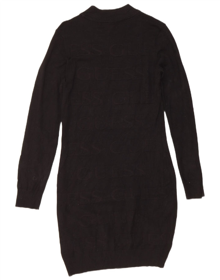 Guess Robe pull graphique pour femme UK 12 Medium Noir Viscose