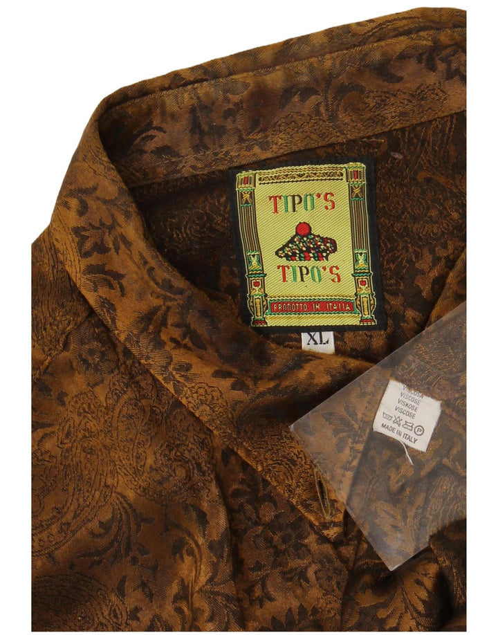 Tipo' S Chemise Homme XL Marron Paisley Viscose
