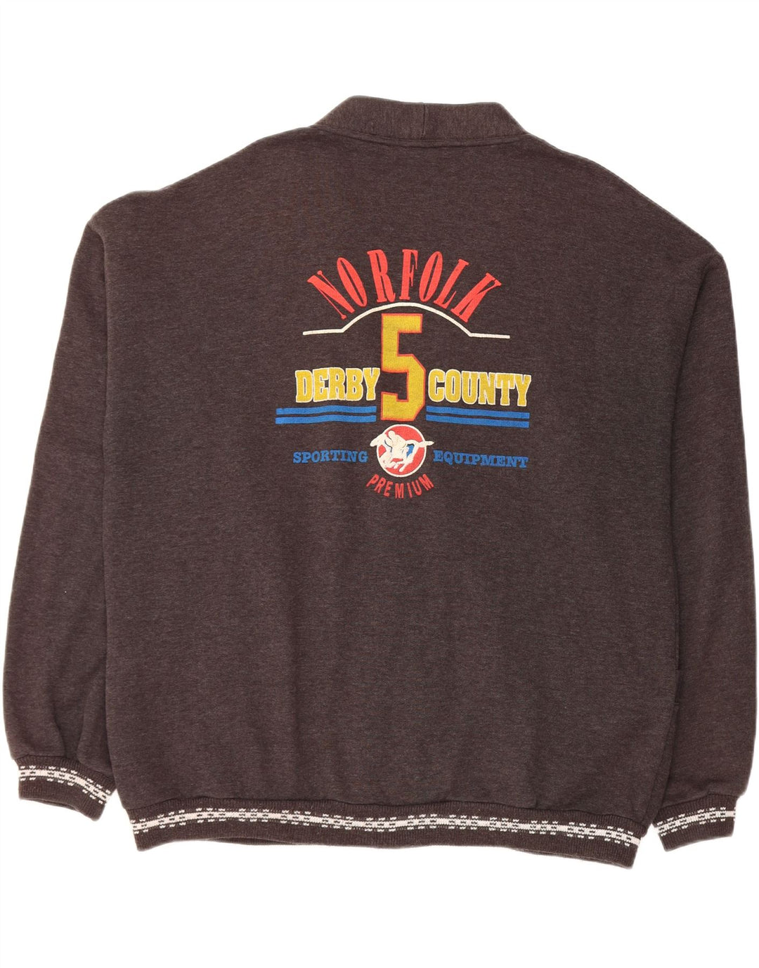 VINTAGE Pull Cardigan Graphique Homme 2XL Gris