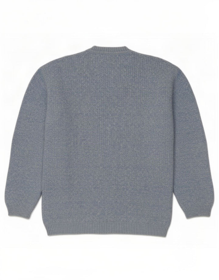 Colorado Pull Col V Homme Bleu Moyen Coton Chiné