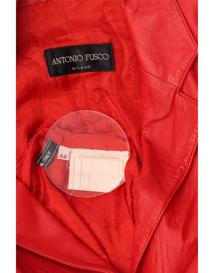 Antonio Fusco Manteau en cuir pour femme IT 44 Rouge moyen