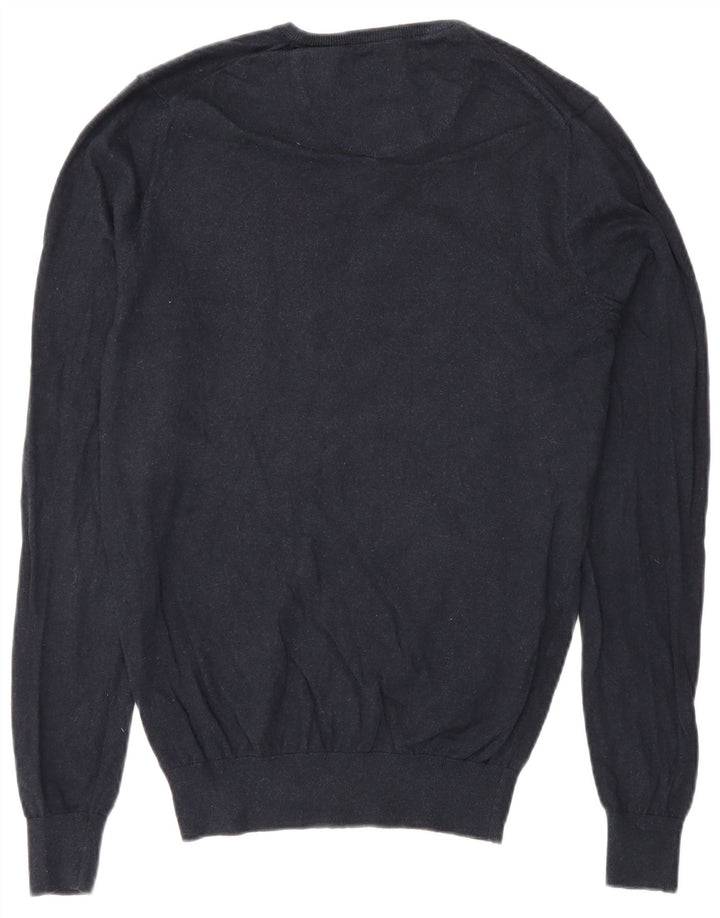 Massimo Dutti Pull col V pour homme en coton bleu marine Taille S