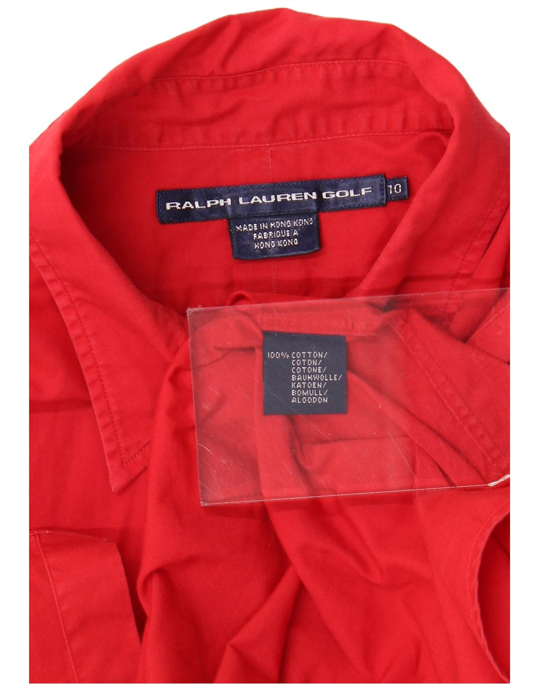RALPH LAUREN Chemise de golf pour femme US 10 Grand coton rouge