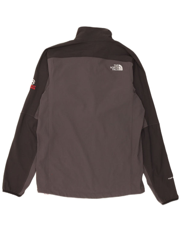 The North Face Haut de survêtement à col zippé pour hommes, petit, gris, colour block
