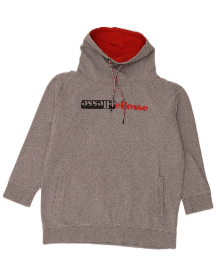 Ellesse Sweat-shirt graphique pour femme UK 16 Large Gris Coton