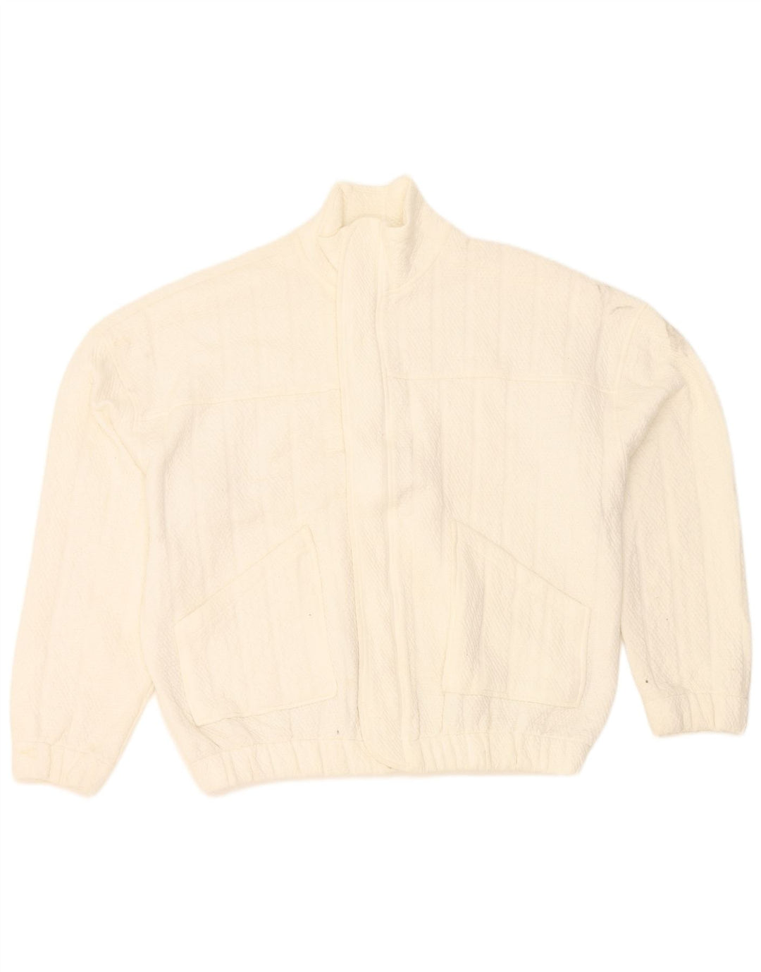 Zara Veste bomber surdimensionnée pour femme UK 6 XS Blanc Polyester