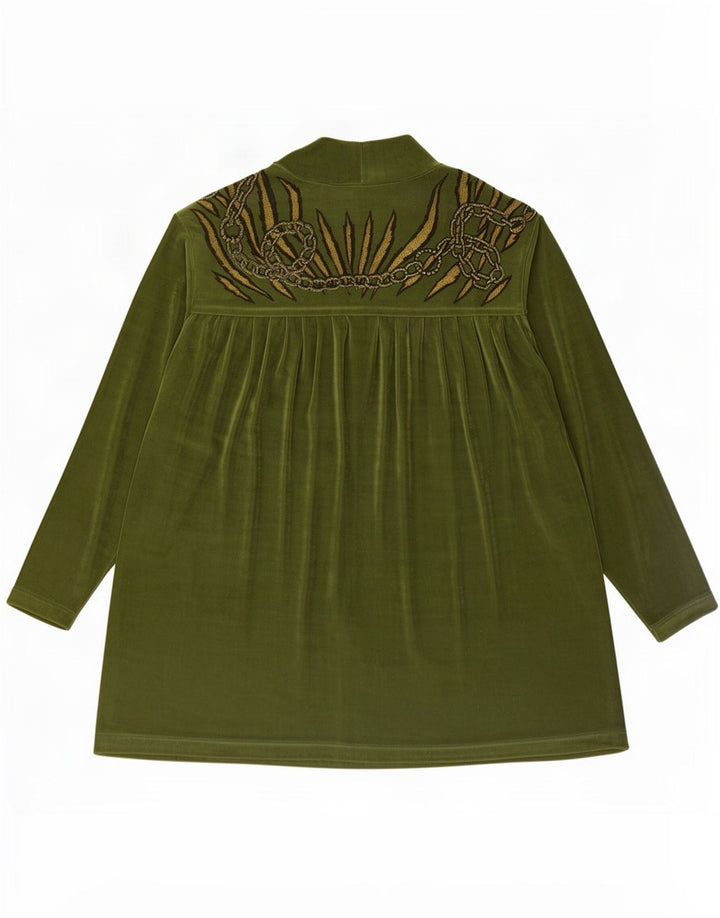 Piccadilly Chemisier surdimensionné à motif abstrait pour femme UK 10 Petit Vert