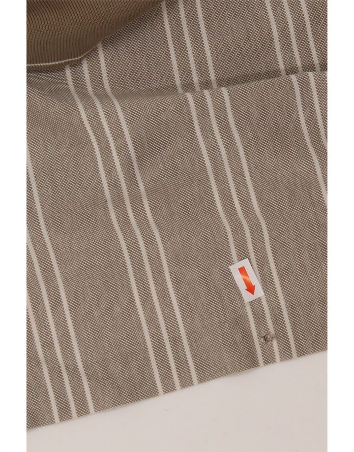 NIKE Polo Homme UK 39/41 Beige Moyen Rayé