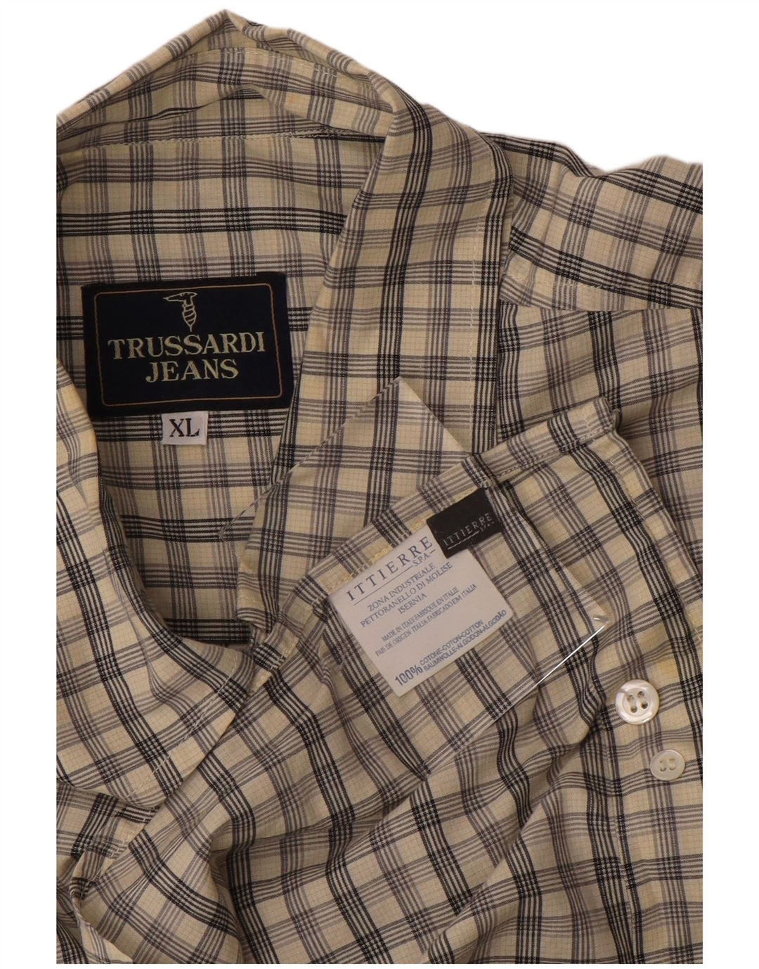 TRUSSARDI JEANS Chemise Ittierre XL Gris à Carreaux Coton Homme