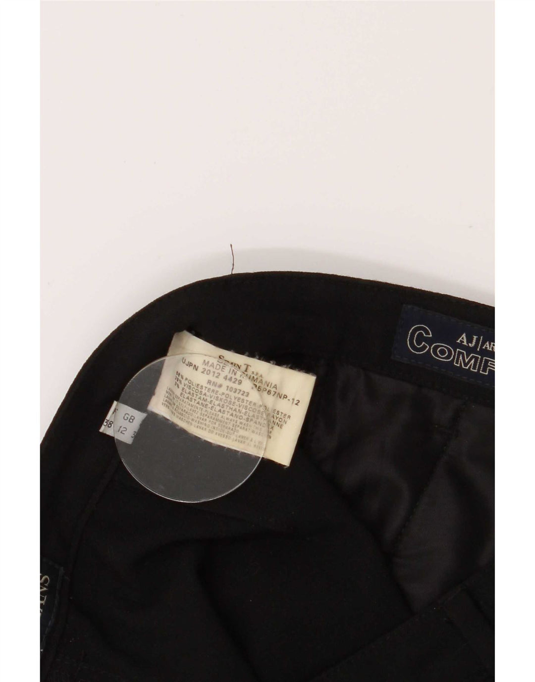 Armani Pantalon décontracté Bootcut pour femme UK 12 Medium W28 L30 Noir Polyester