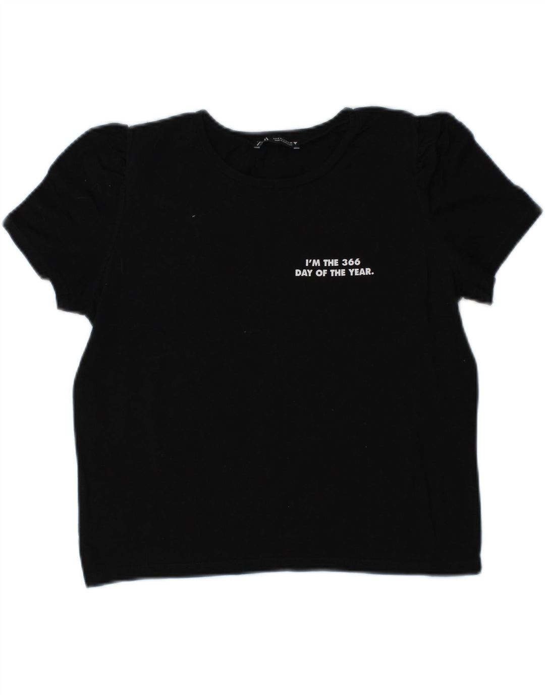 ZARA Womens Graphic T-Shirt Top UK 10 Small Black Vintage Zara and Second-Hand Zara from Messina Hembry 
