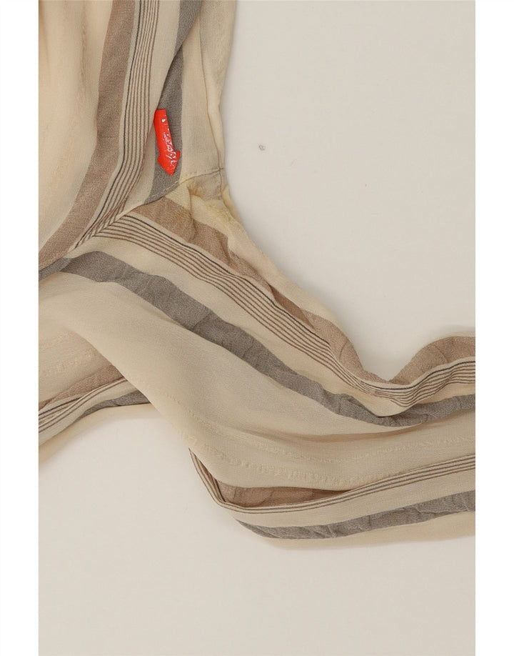 GIULIA GALANTI Womens Shirt Blouse UK 14 Medium Beige Striped Vintage Giulia Galanti and Second-Hand Giulia Galanti from Messina Hembry 