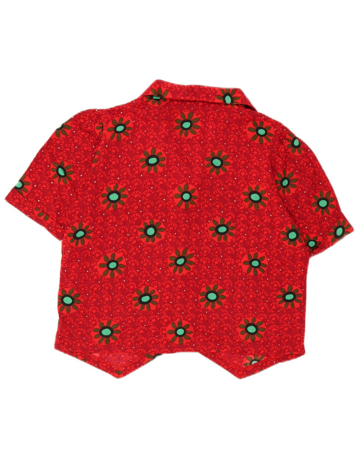 Codice Chemisier court à manches courtes pour femme UK 46 Grand motif floral rouge