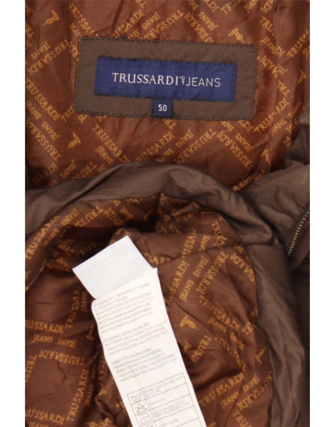 Trussardi Jeans Veste Rembourrée Femme IT 50 XL Marron Polyester