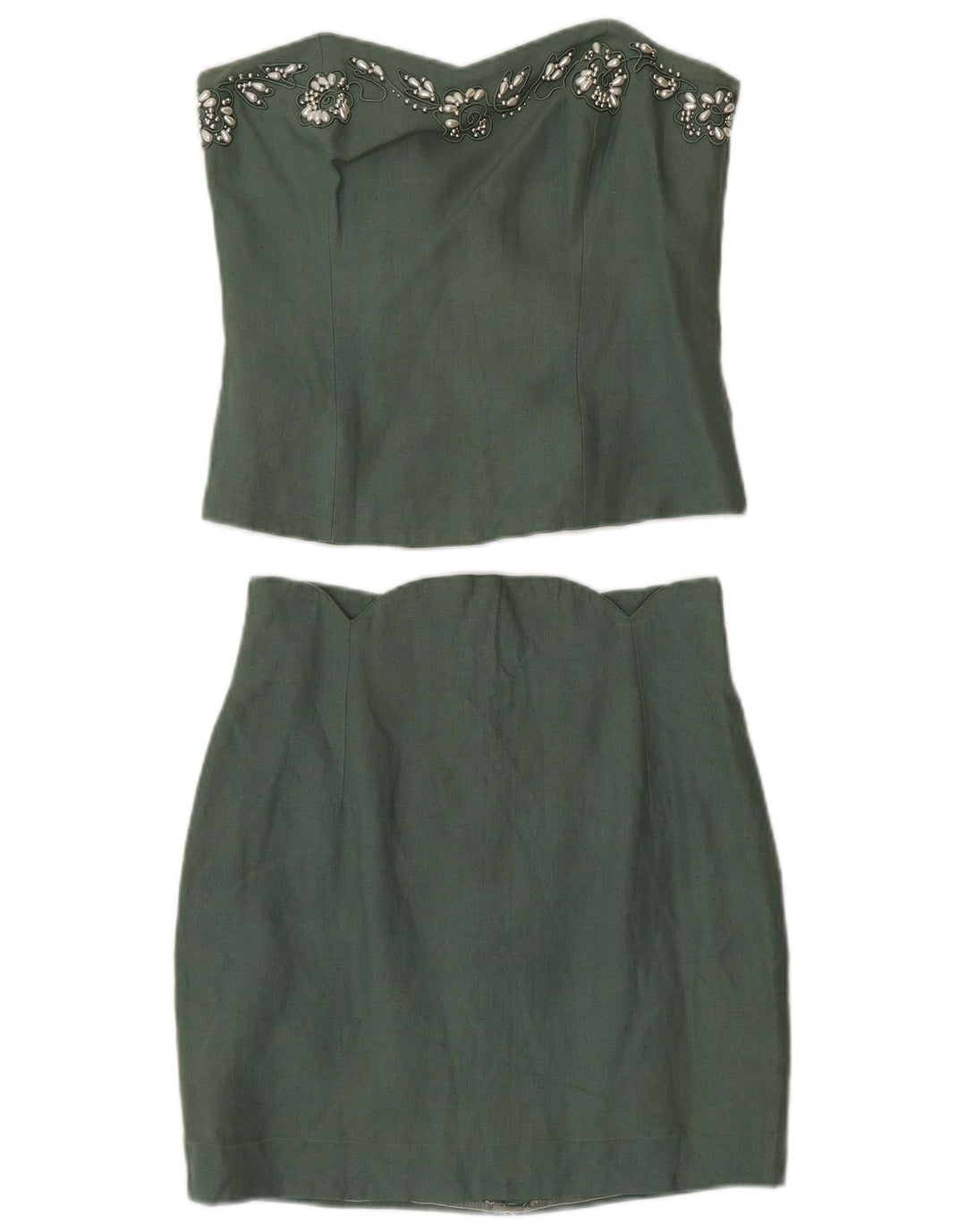 Angelo Santagostino Ensemble jupe 2 pièces pour femme IT 44 Medium W26 Vert Designe