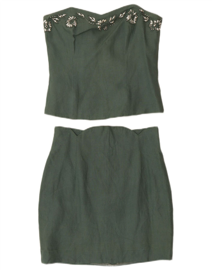 Angelo Santagostino Ensemble jupe 2 pièces pour femme IT 44 Medium W26 Vert Designe