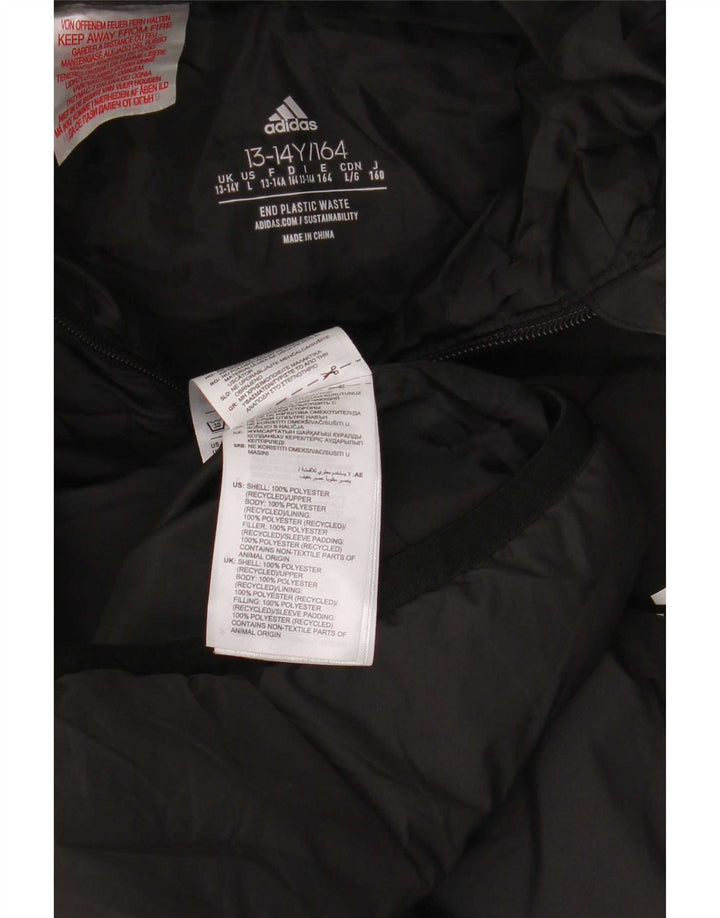 Veste matelassée à capuche Adidas Garçon 13-14 ans Noir Polyester