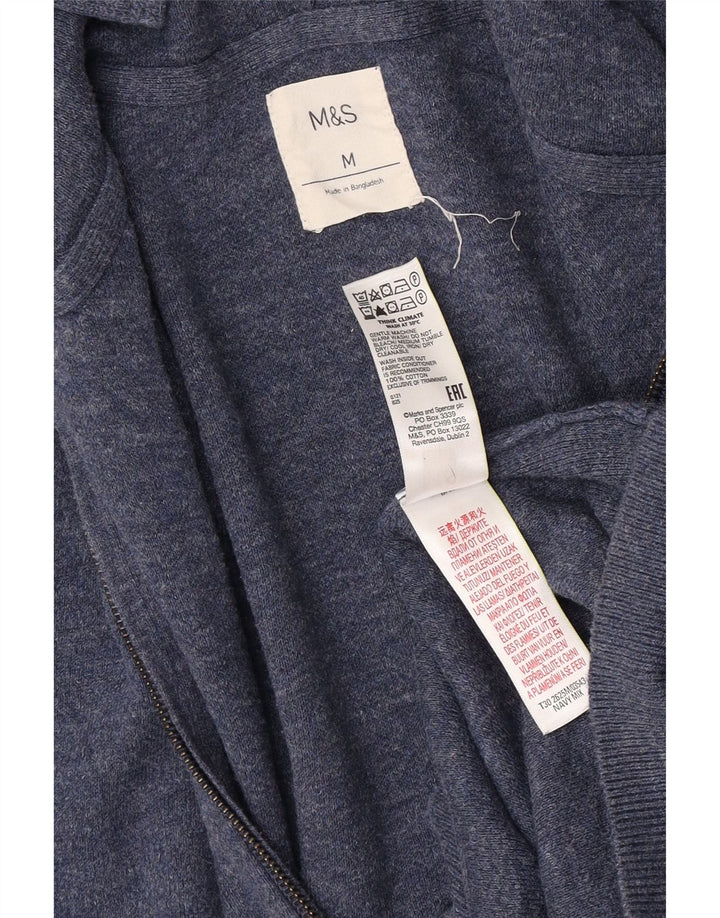 Marks & Spencer Cardigan à capuche pour homme en coton bleu moyen