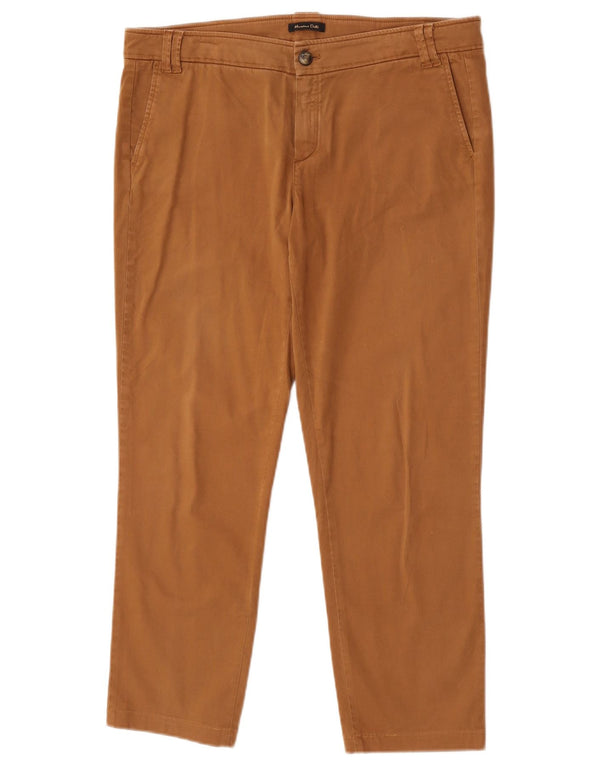 Massimo Dutti Pantalon Chino Coupe Décontractée Pour Femme IT 42 Large W34 L26 Marron