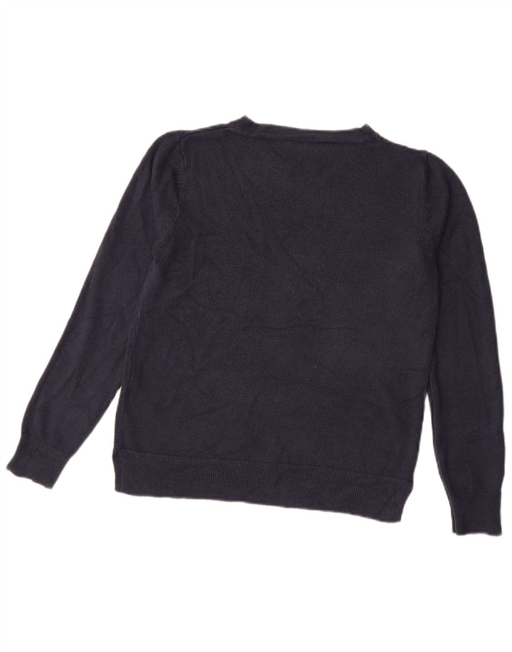 Marks & Spencer Pull à col rond pour femme UK 12 Bleu marine moyen
