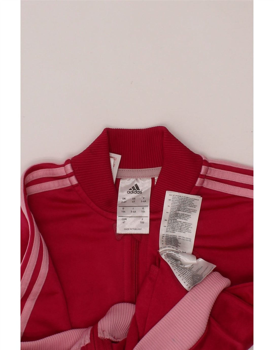 ADIDAS Veste de survêtement fille 3-4 ans Rose Polyester