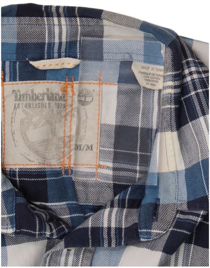 Timberland Chemise Flanelle Homme Bleu Moyen Carreaux Coton