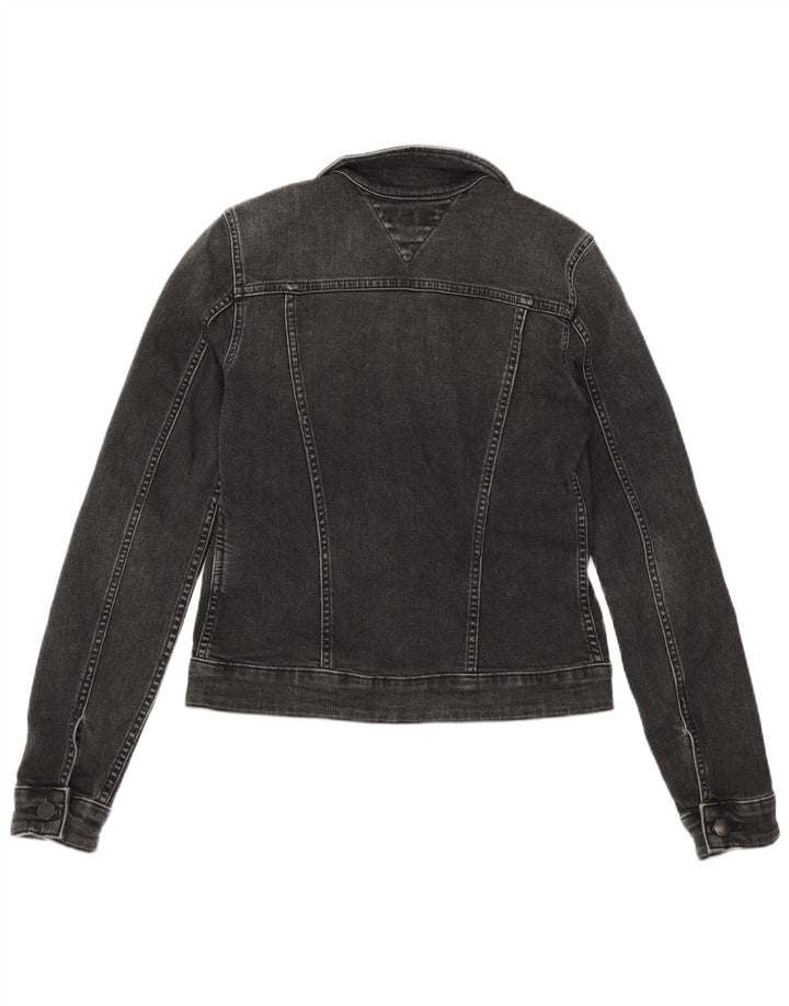 Tommy Hilfiger Veste en jean crop pour femme US 6 Coton gris moyen