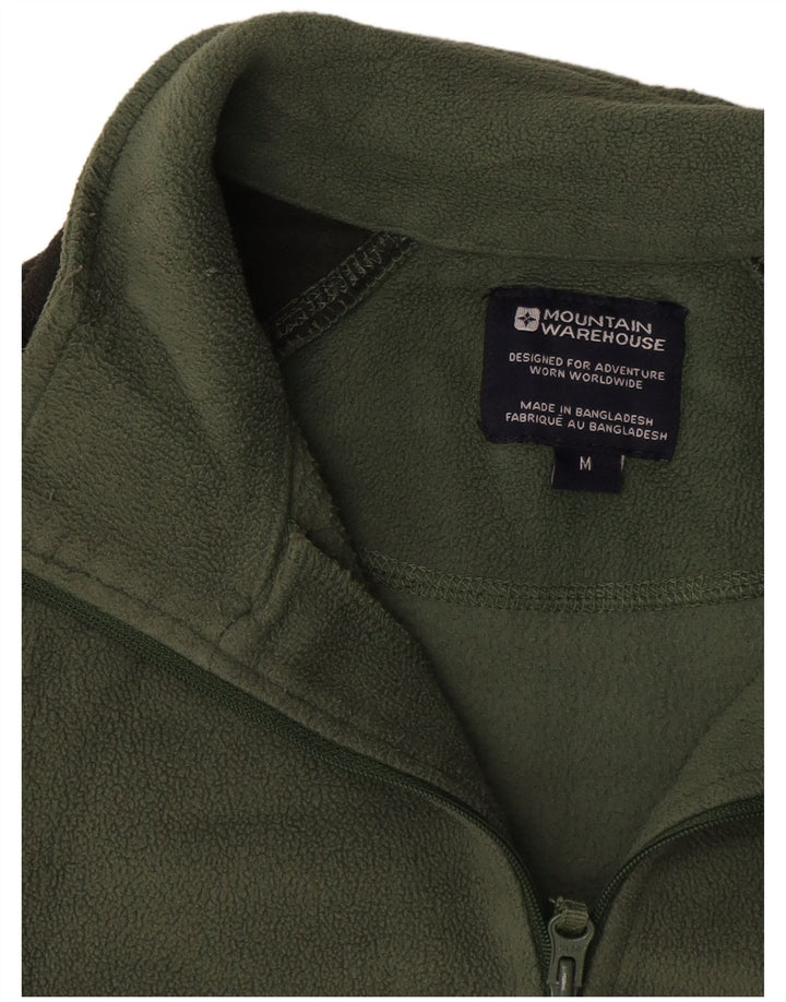 Mountain Warehouse Pull Polaire à Col Zippé Homme Vert Moyen Colourblock
