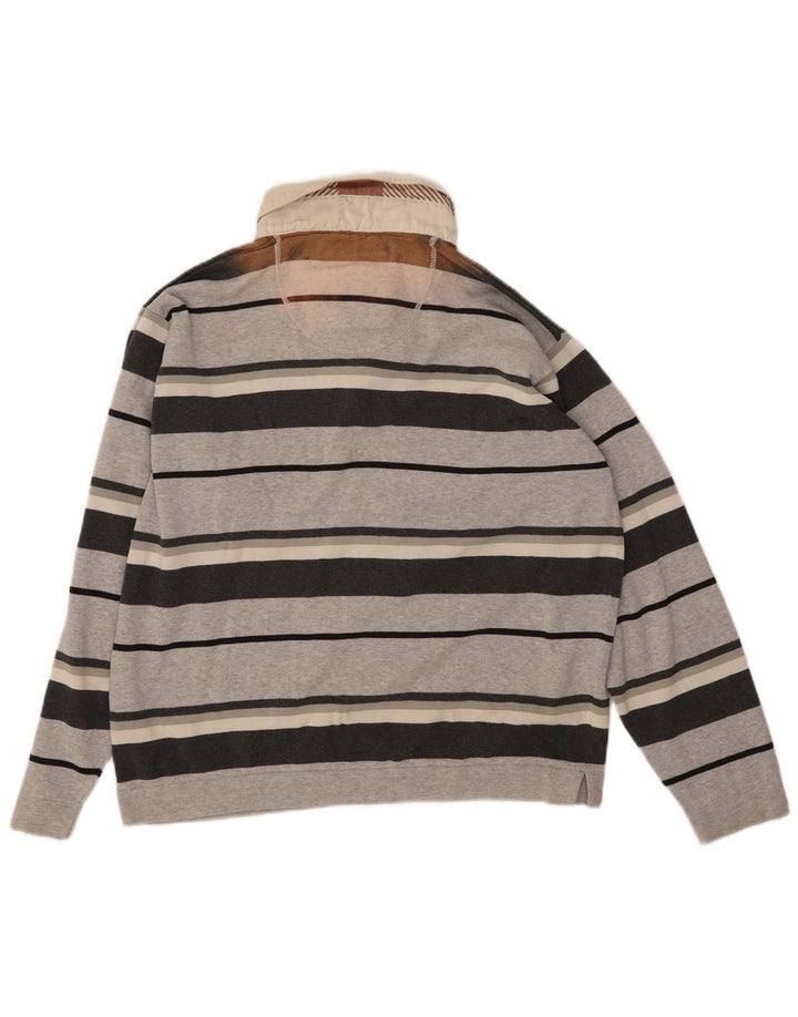 Marks & Spencer Polo Blue Harbour Rugby pour hommes, grand rayé gris