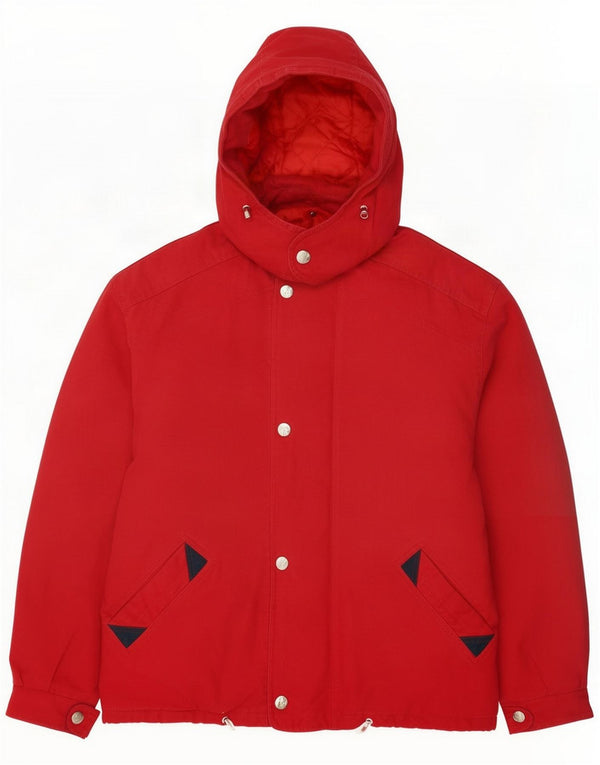 Oboe Veste matelassée à capuche pour homme UK 40 Large Rouge Coton
