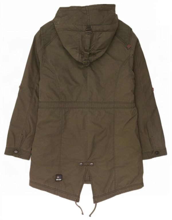 KHUJO Parka à capuche pour femme UK 20 2XL Kaki Polyester